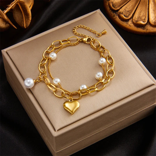 Pearl Love – Double-Layer Armband