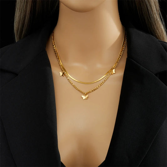 Papillon Duo – Layer Butterfly Kette