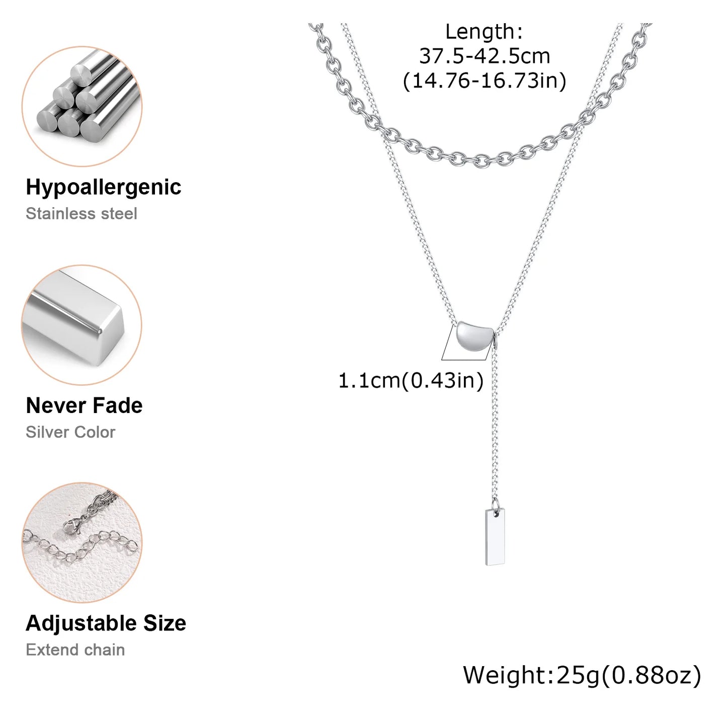 Moon Silver Duo -  Halskette