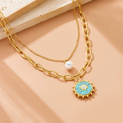 Solaria – Türkis Perlglanz Kette